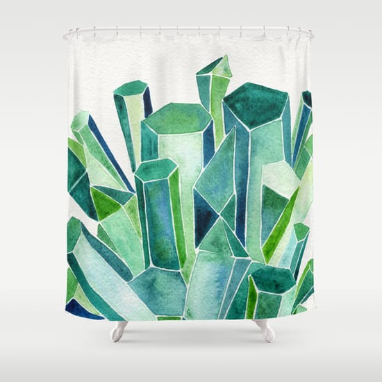 emerald watercolor curtains